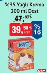DOST %35 YAĞLI KREMA 200 ML